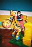 Ekin drives a joy horse.